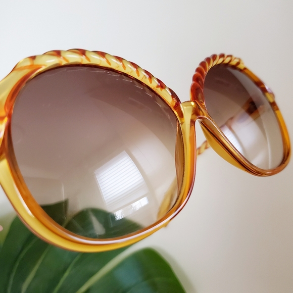 Vintage Christian Dior 1970s Amber Braid Sunglasses Made in Germany - Picture 7 of 13
